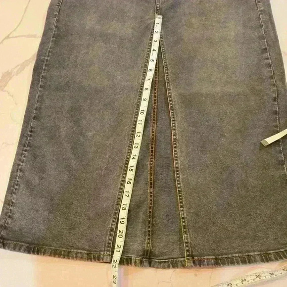 NWT Divided H&M Womens Split Maxi Stretch Jean Skirt Gray Size 12 - Picture 8 of 8
